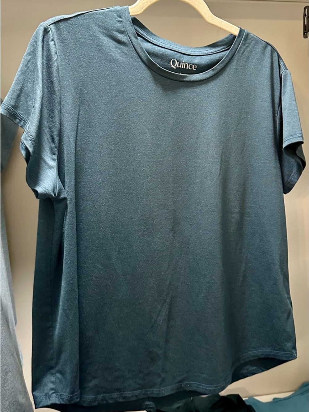 Quince Flowknit Tee in Heather Green Size Large